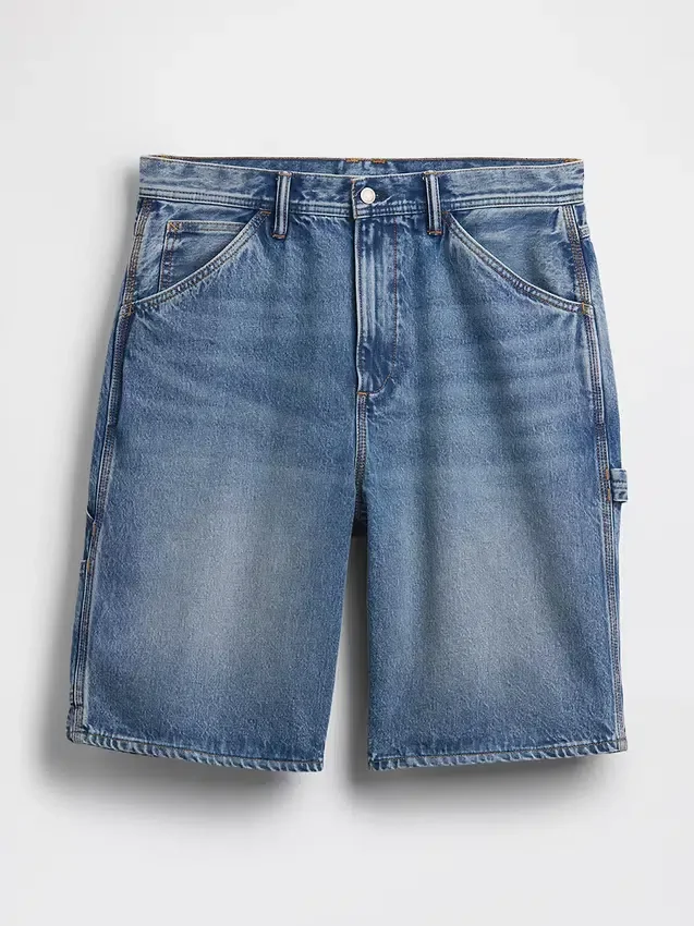 Pantalones cortos holgados de vaquero estilo carpintero de 10,5"
