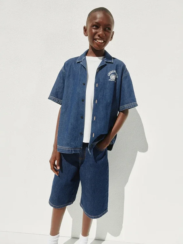 Pantalones cortos holgados de vaquero para niños
