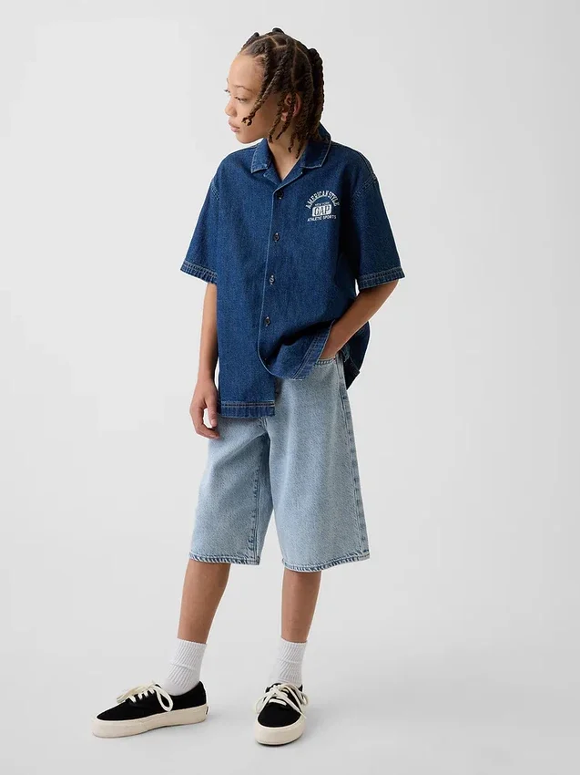 Pantalones cortos holgados de vaquero ultrasuaves para niños
