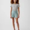 Pantalones cortos infantiles de gasa de algodón con bajo en forma de mariposa