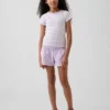 Pantalones cortos infantiles de gasa de algodón con bajo en forma de mariposa