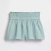 Pantalones cortos infantiles de gasa de algodón con bajo en forma de mariposa