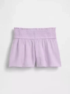 Pantalones cortos infantiles de gasa de algodón con bajo en forma de mariposa