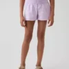 Pantalones cortos infantiles de gasa de algodón con bajo en forma de mariposa
