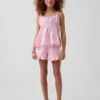 Pantalones cortos infantiles de gasa de algodón con volantes