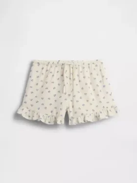 Pantalones cortos infantiles de gasa de algodón con volantes