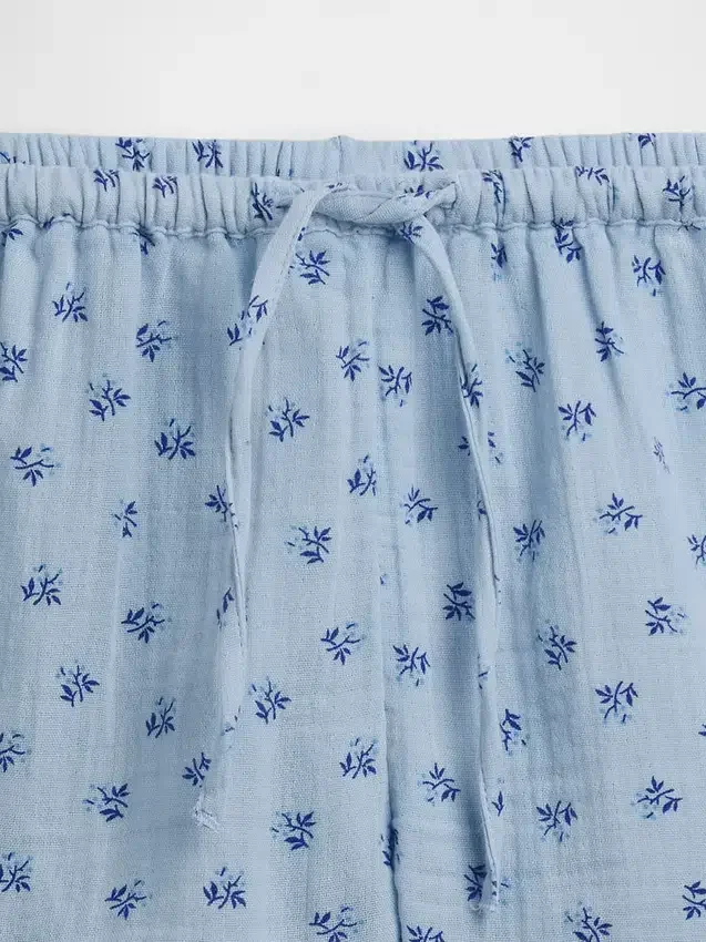 Pantalones cortos infantiles de gasa de algodón con volantes