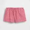 Pantalones cortos infantiles de lino y algodón con estampado de cuadros vichy