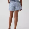 Pantalones cortos infantiles de lino y algodón con estampado de cuadros vichy