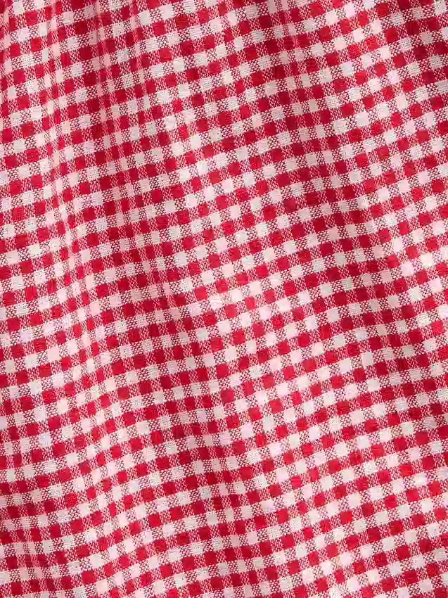 Pantalones cortos infantiles de lino y algodón con estampado de cuadros vichy