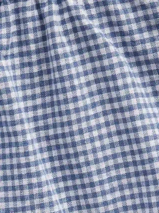 Pantalones cortos infantiles de lino y algodón con estampado de cuadros vichy