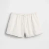 Pantalones cortos infantiles de lino y algodón con ribete de encaje