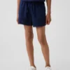 Pantalones cortos infantiles de lino y algodón con ribete de encaje