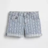 Pantalones cortos midi de denim a rayas para niños