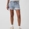 Pantalones cortos midi de denim a rayas para niños