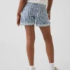 Pantalones cortos midi de denim a rayas para niños