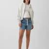 Pantalones cortos premamá de denim ultrasuave con panel completo
