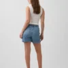 Pantalones cortos premamá de denim ultrasuave con panel completo