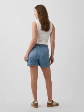 Pantalones cortos premamá de denim ultrasuave con panel completo