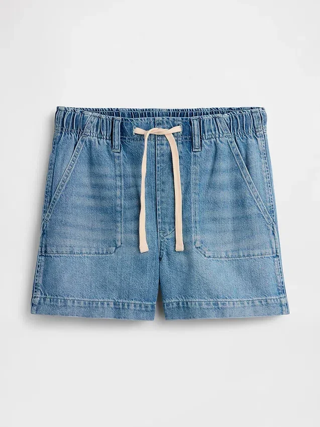 Pantalones cortos premamá de denim ultrasuave con panel completo