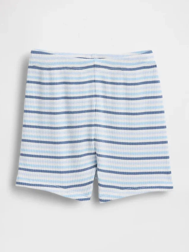 Pantalones cortos sin cremallera a rayas Tinyrib de Baby First Favorites