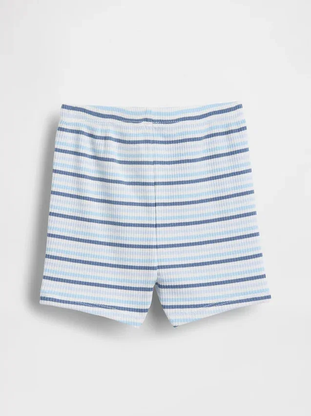 Pantalones cortos sin cremallera a rayas Tinyrib de Baby First Favorites