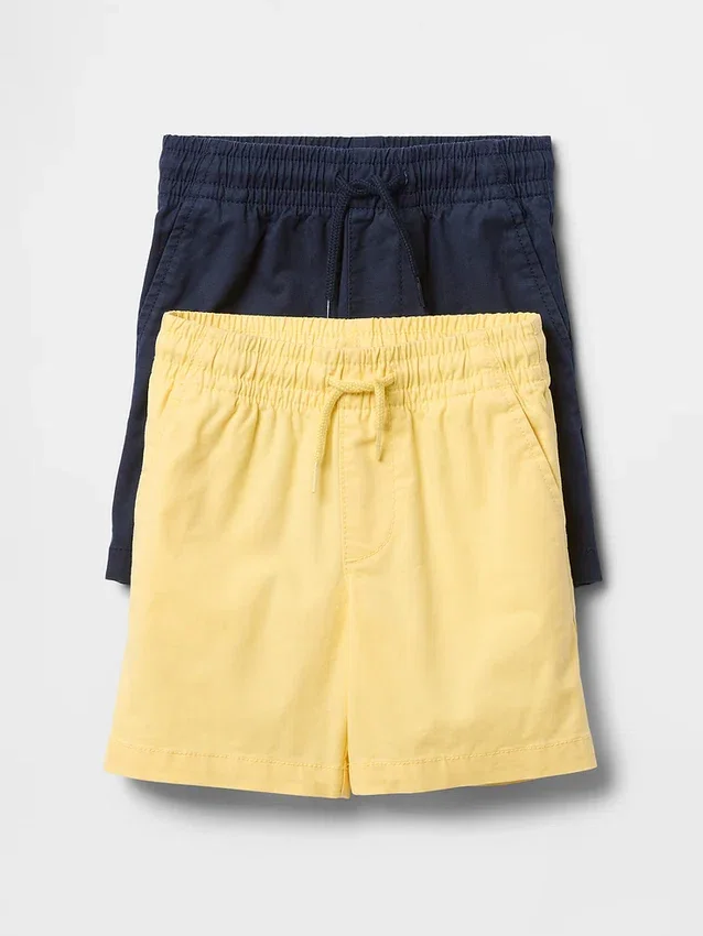 Pantalones cortos sin cremallera para bebés y niños (pack de 2)