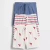 Pantalones cortos sin tirantes con rayas Tinyrib de Baby First Favorites (paquete de 3)
