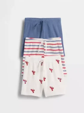 Pantalones cortos sin tirantes con rayas Tinyrib de Baby First Favorites (paquete de 3)