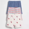 Pantalones cortos sin tirantes con rayas Tinyrib de Baby First Favorites (paquete de 3)