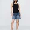 Pantalones cortos tipo bermuda de vaquero premamá con panel completo de 7"