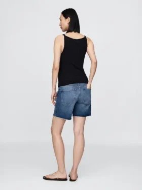Pantalones cortos tipo bermuda de vaquero premamá con panel completo de 7″
