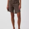 Pantalones cortos tipo bermudas de denim holgados de talle medio, de 8"
