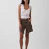 Pantalones cortos tipo bermudas de denim holgados de talle medio, de 8"