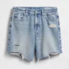Pantalones cortos tipo bermudas de denim holgados de talle medio, de 8"