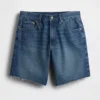 Pantalones cortos tipo bermudas de denim holgados de talle medio, de 8"