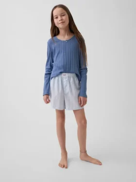 Pantalones cortos tipo bóxer de pijama de popelín reciclado para niños
