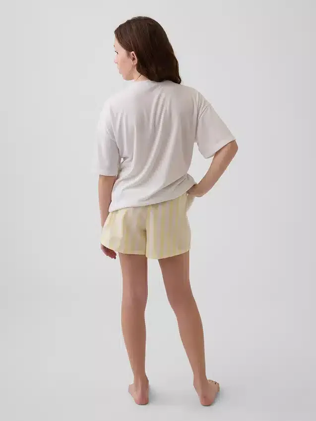 Pantalones cortos tipo bóxer de pijama de popelín reciclado para niños