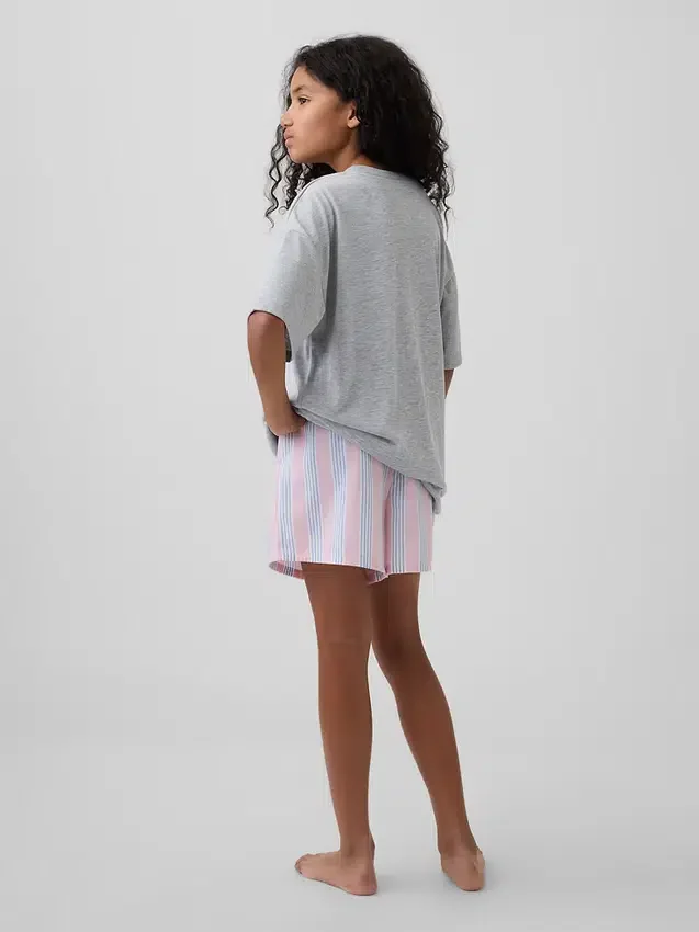 Pantalones cortos tipo bóxer de pijama de popelín reciclado para niños