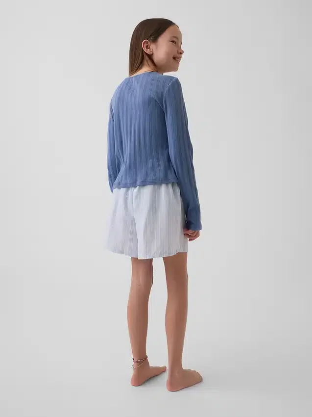 Pantalones cortos tipo bóxer de pijama de popelín reciclado para niños