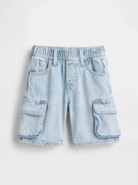 Pantalones cortos tipo cargo de denim ultrasuave para bebés y niños