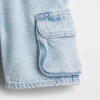Pantalones cortos tipo cargo de denim ultrasuave para bebés y niños