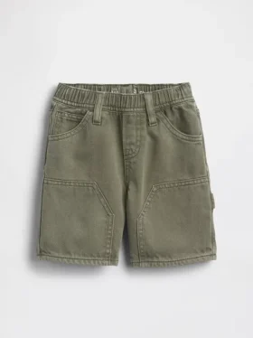 Pantalones cortos tipo carpintero de denim ultrasuaves para bebés y niños pequeños