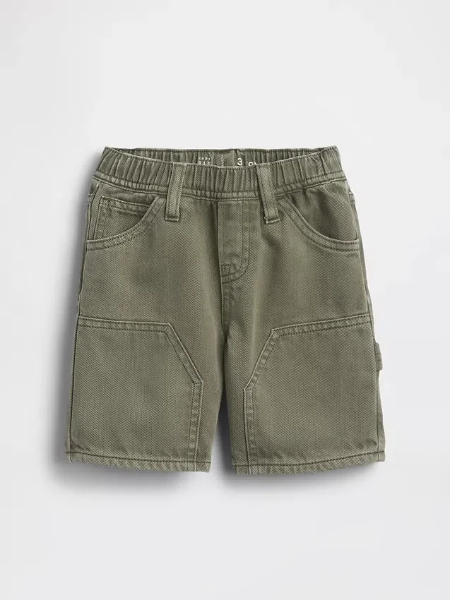 Pantalones cortos tipo carpintero de denim ultrasuaves para bebés y niños pequeños
