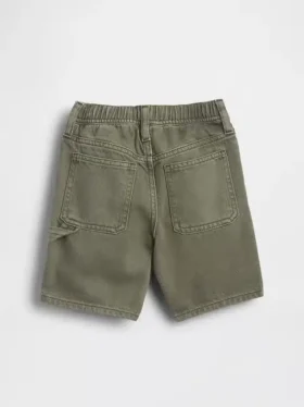 Pantalones cortos tipo carpintero de denim ultrasuaves para bebés y niños pequeños