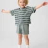 Pantalones cortos tipo waffle sin tirantes para bebés y niños pequeños