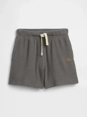 Pantalones cortos tipo waffle sin tirantes para bebés y niños pequeños