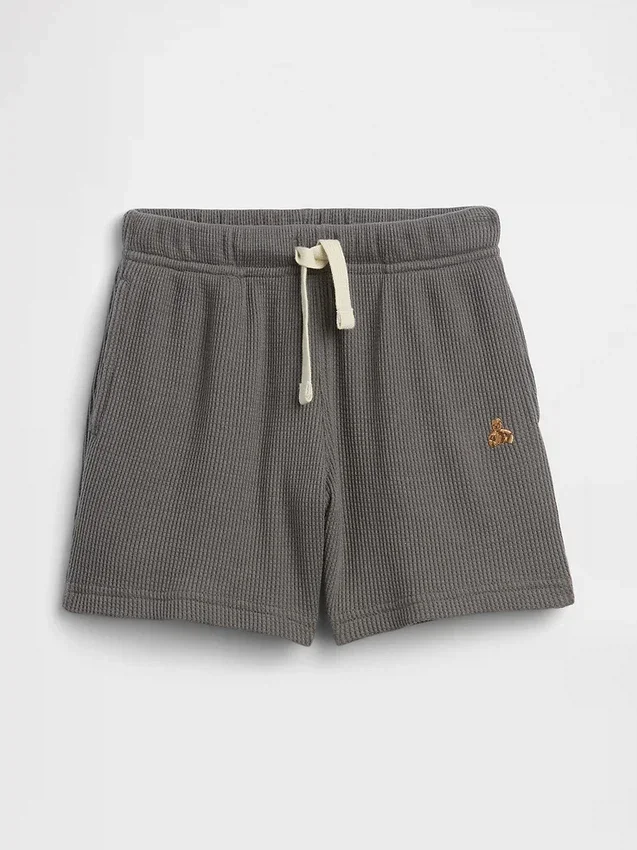 Pantalones cortos tipo waffle sin tirantes para bebés y niños pequeños