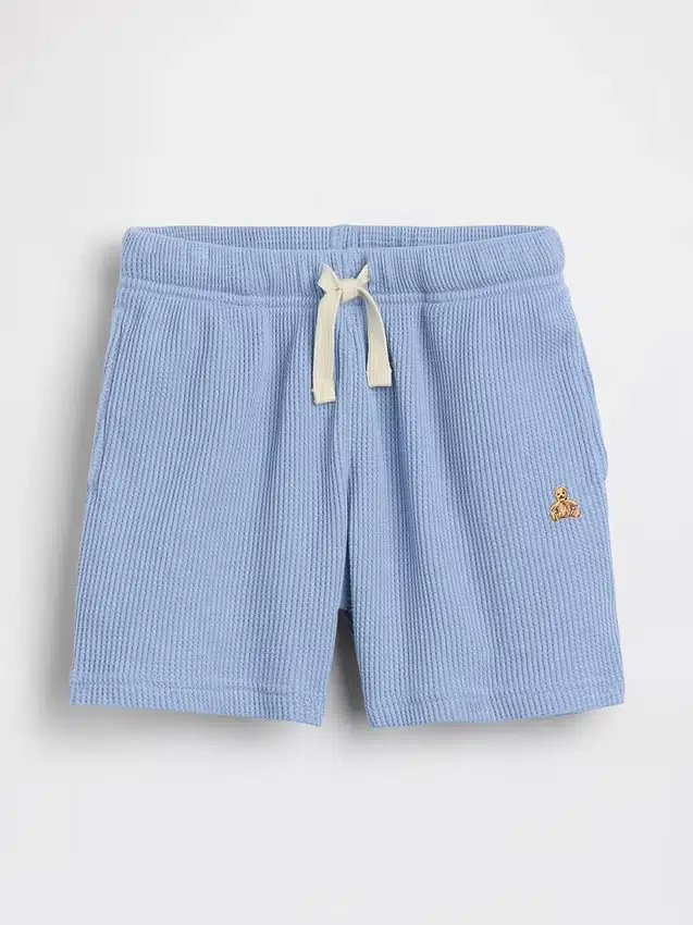 Pantalones cortos tipo waffle sin tirantes para bebés y niños pequeños