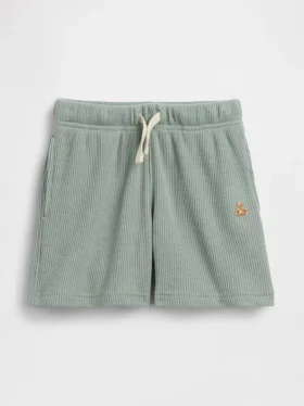 Pantalones cortos tipo waffle sin tirantes para bebés y niños pequeños